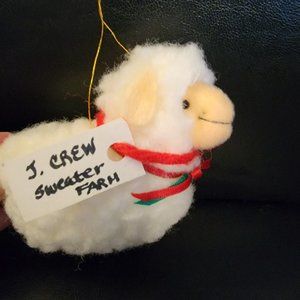 Christmas Ornament Felt Fluff Animal Sheep Small Decor Sweater FARH J Crew